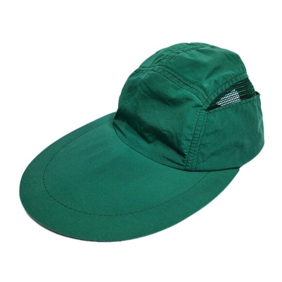 Vintage Columbia Long Duck Bill Fishing Hat SnapBack Green Vented Mesh USA - Picture 1 of 10